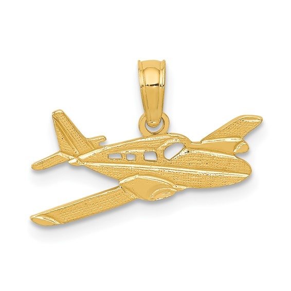 Gold Airplane Pendant