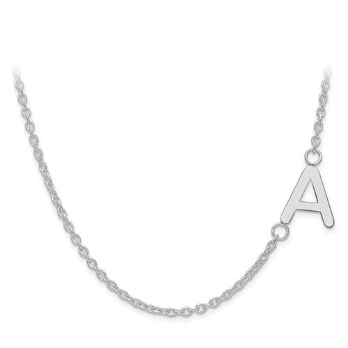 Custom Off Set Initial Letter Necklace in Sterling Silver – Elite Fine  Jewelers