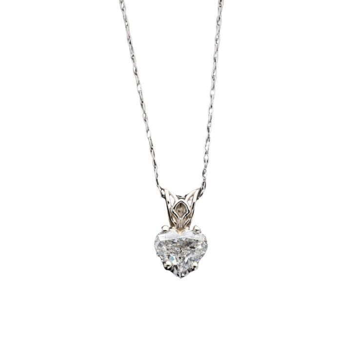 0.55ct Heart Shaped Diamond Pendant Necklace