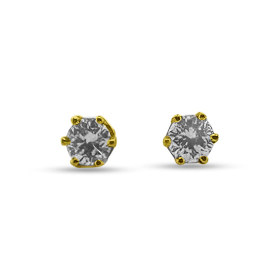 0.46ctw Round Brilliant Natural Diamond Stud Earrings in 14k Yellow Gold