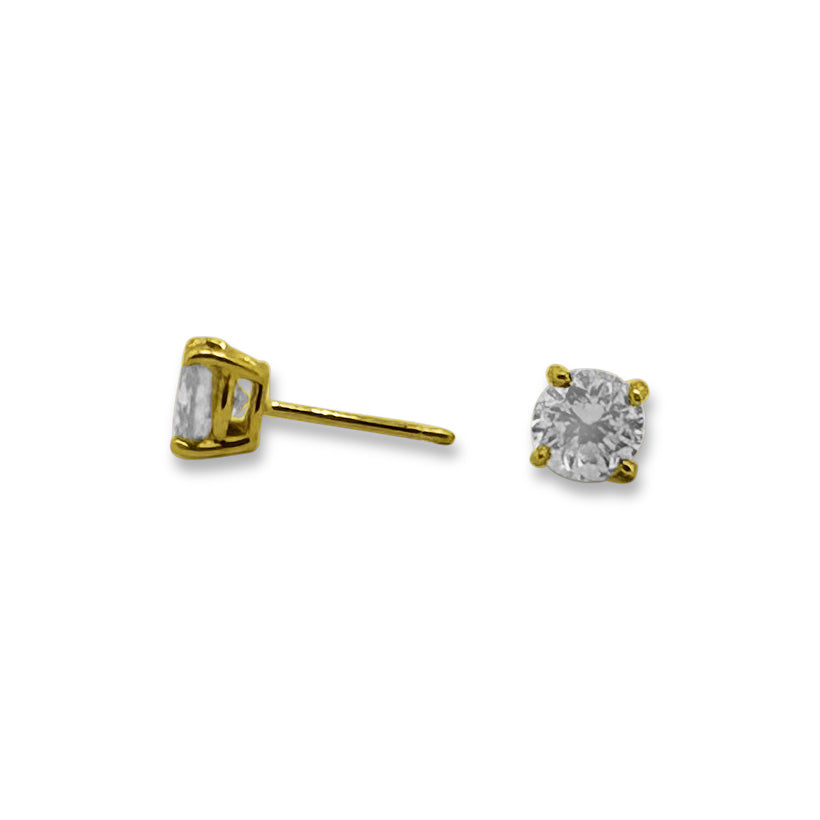 1.55ctw Round Brilliant Natural Diamond Stud Earrings in 14k Yellow Gold