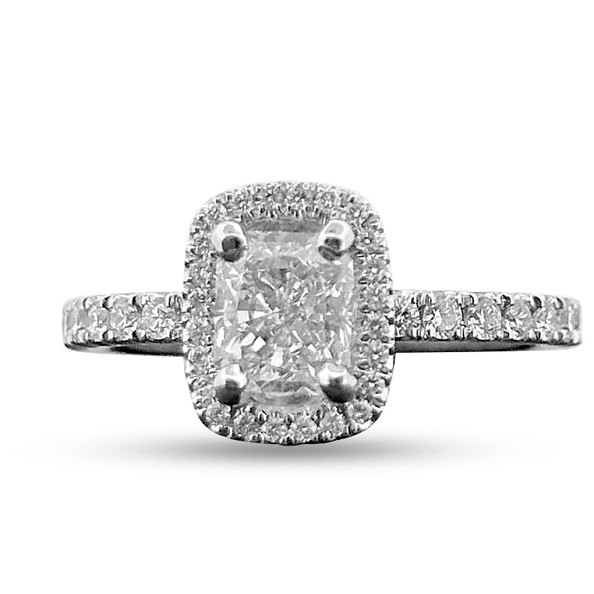 Radiant diamond with on sale halo