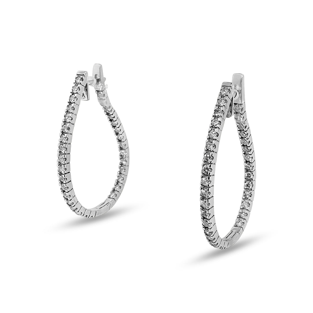 2.50ctw Diamond Inside-Out Hoop Earrings in 14 Karat White Gold