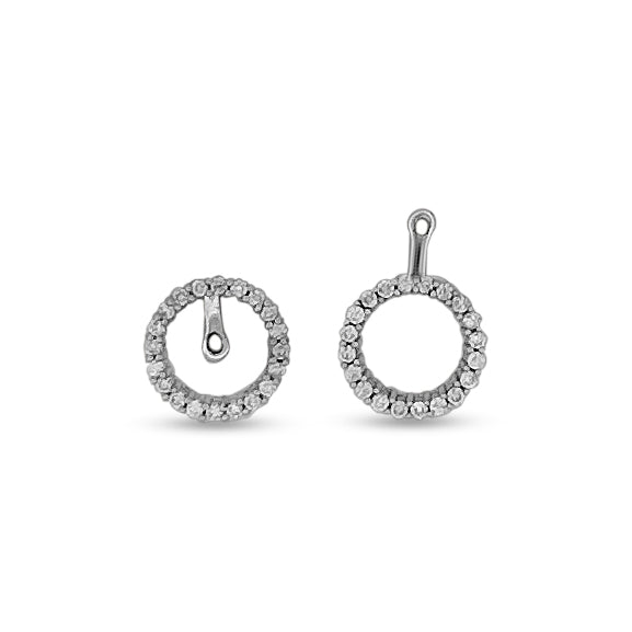 0.31ctw Round Brilliant Natural Diamond Earring Jackets in 14k White Gold