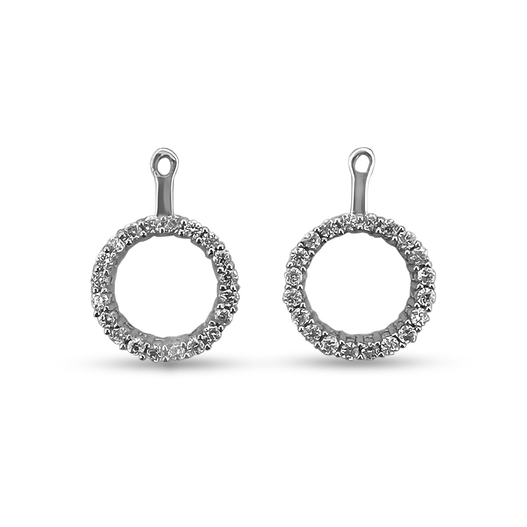 0.31ctw Round Brilliant Natural Diamond Earring Jackets in 14k White Gold