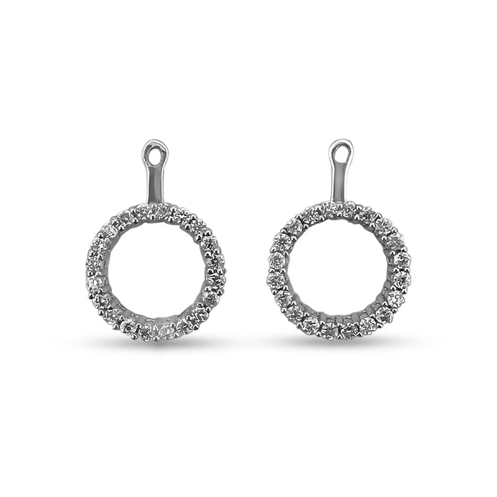 0.31ctw Round Brilliant Natural Diamond Earring Jackets in 14k White Gold