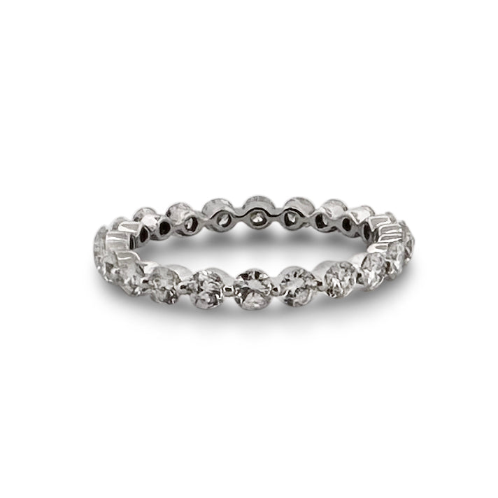 1.30ctw Single Shared Prong Diamond Eternity Band in 14 Karat White Gold