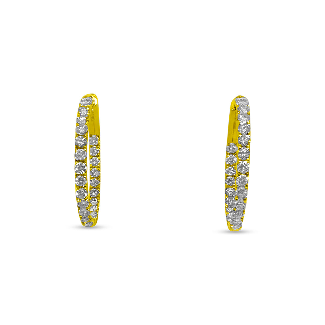 4.21ctw Natural Diamond Inside-Out Hoop Earrings in 14k Yellow Gold