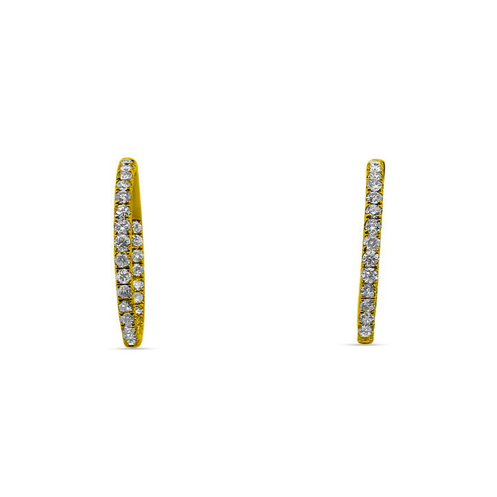 2.34ctw Natural Diamond Inside-Out Hoop Earrings in 14k Yellow Gold