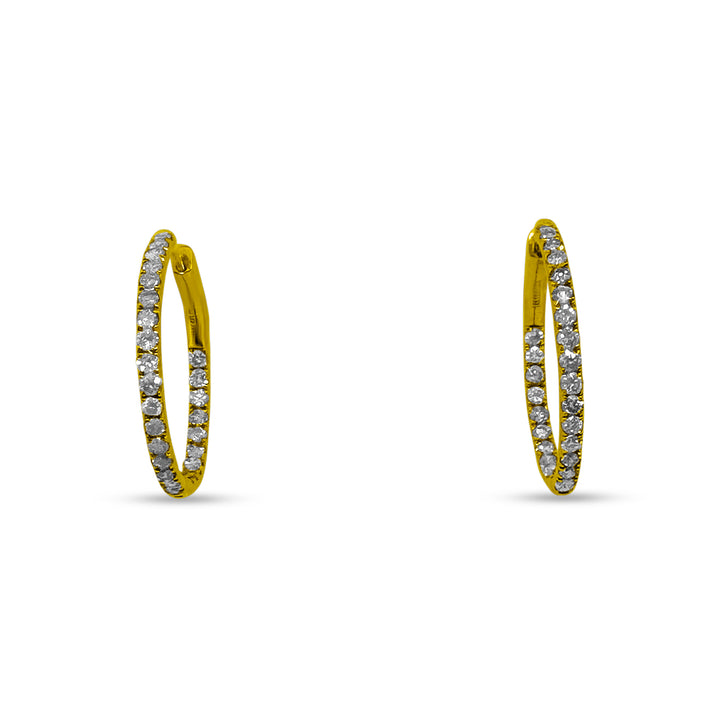 2ctw Natural Diamond Inside-Out Hoop Earrings in 14k Yellow Gold