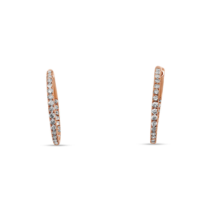 2ctw Natural Diamond Inside-Out Hoop Earrings in 14k Rose Gold