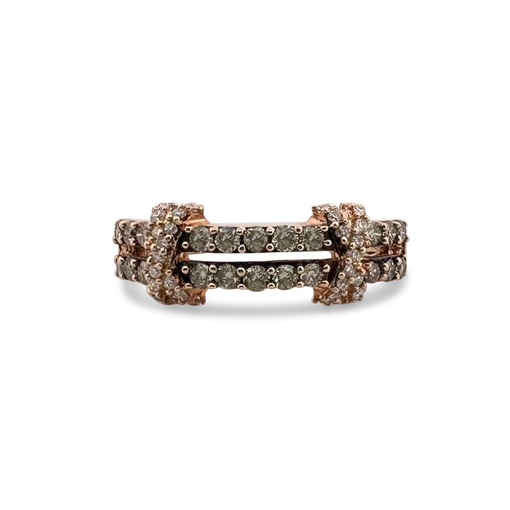 Chocolate & Vanilla Diamond 14k Rose Gold X Ring by Le Vian