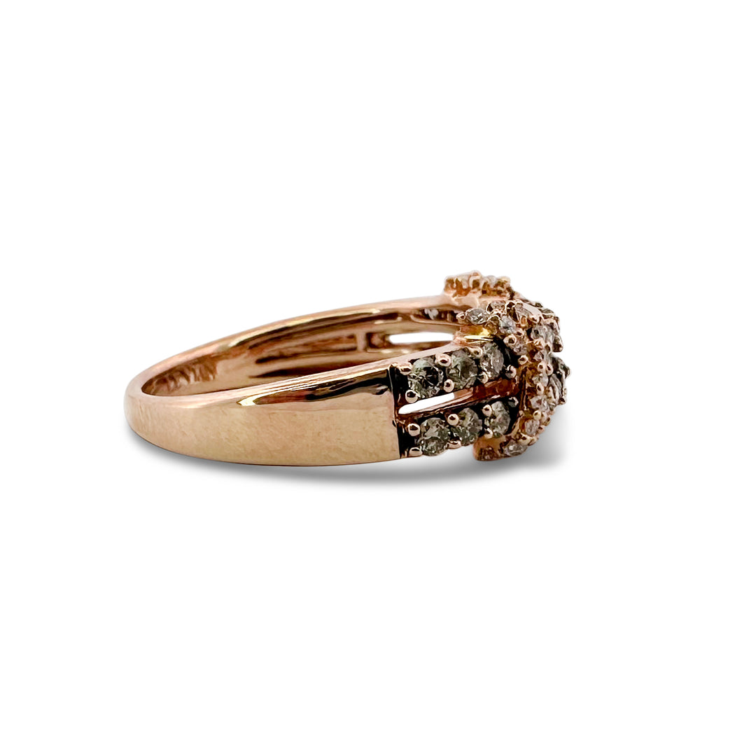 Chocolate & Vanilla Diamond 14k Rose Gold X Ring by Le Vian