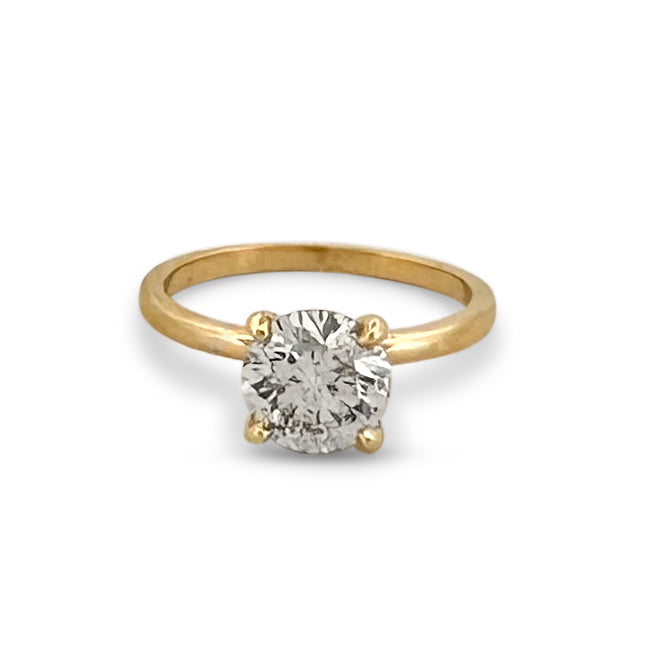 1.80cts Round Brilliant Diamond Solitaire Engagement Ring in 14k Yellow Gold