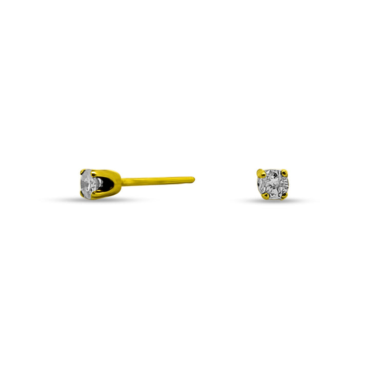 0.16ctw Round Brilliant Cut Natural Diamond Stud Earrings in 14k Yellow Gold