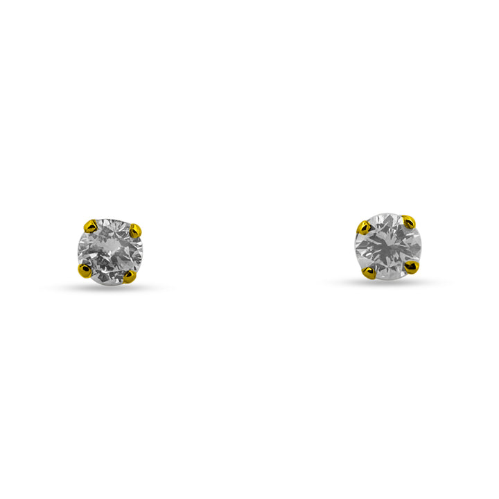 1.49ctw Round Brilliant Natural Diamond Stud Earrings in 14k Yellow Gold