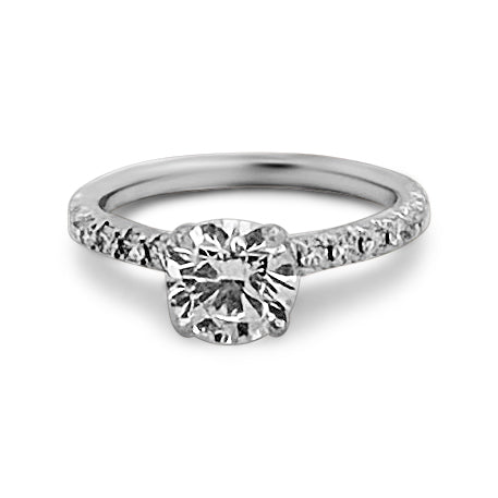 1.55cts Center Round Brilliant Lab-Grown Diamond Engagement Ring in 18k White Gold