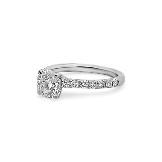 1.55cts Center Round Brilliant Lab-Grown Diamond Engagement Ring in 18k White Gold