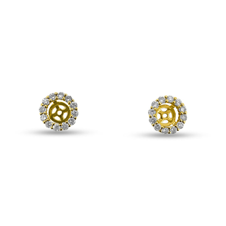 0.76ctw Round Brilliant Natural Diamond Earring Jacket Halos in 14k Yellow Gold