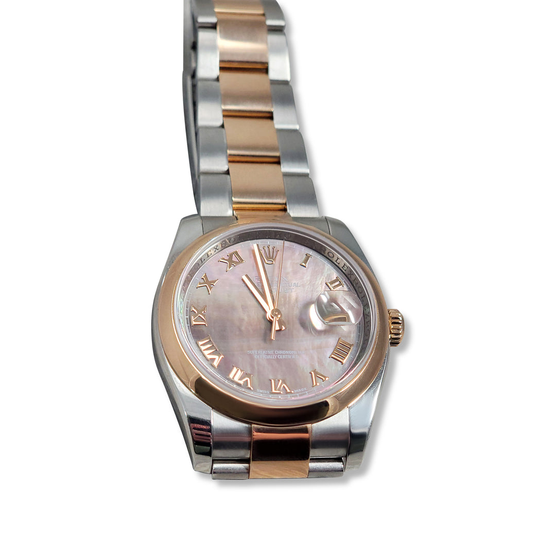 Sold! Rolex Datejust 36mm Tahitian MOP Dial in Two-tone Everose & Stainless Steel 