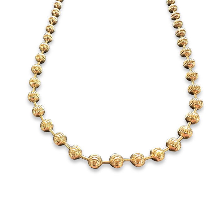 Moon-Cut Ball Chain in 10 Karat Yellow Gold Necklace