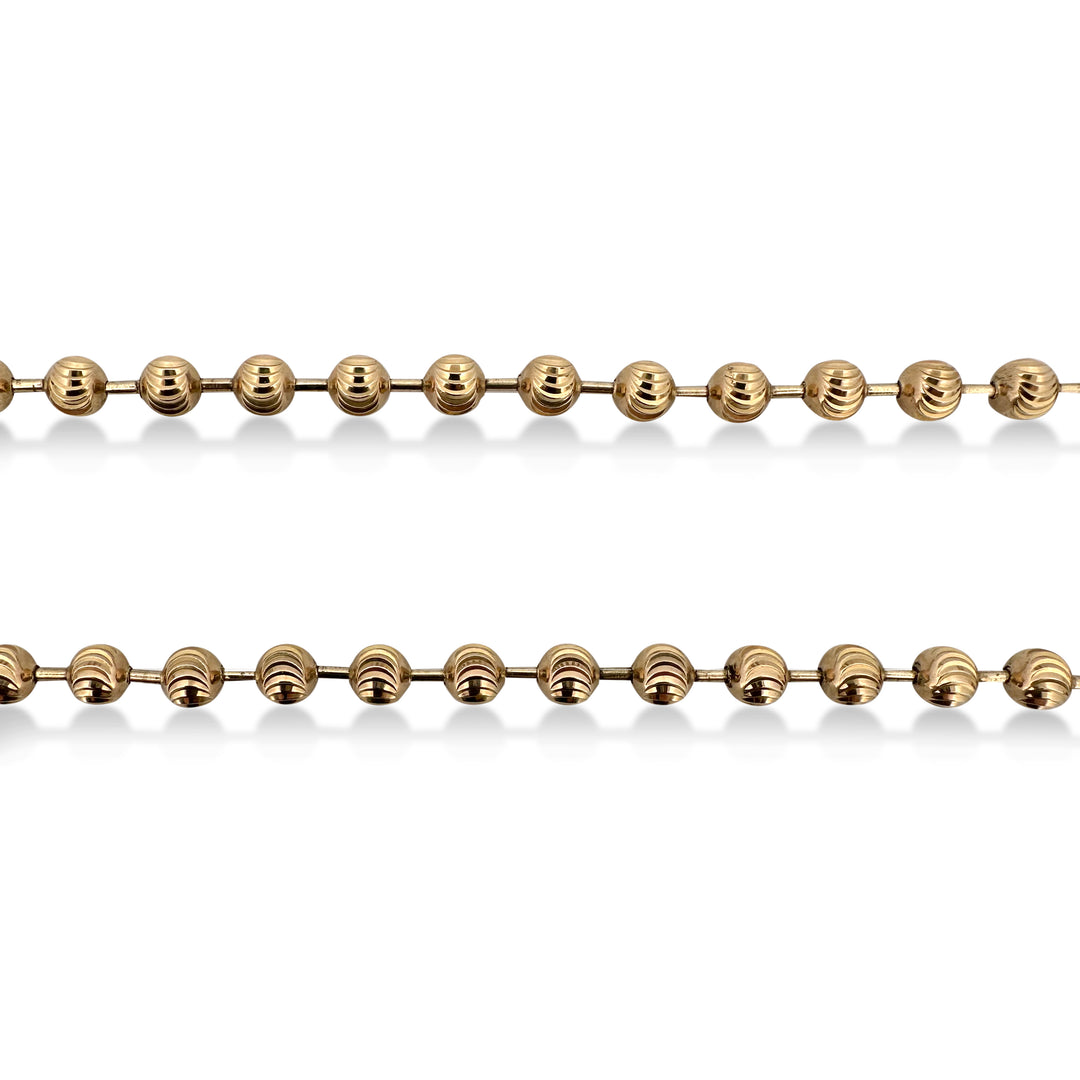 Moon-Cut Ball Chain in 10 Karat Yellow Gold Necklace