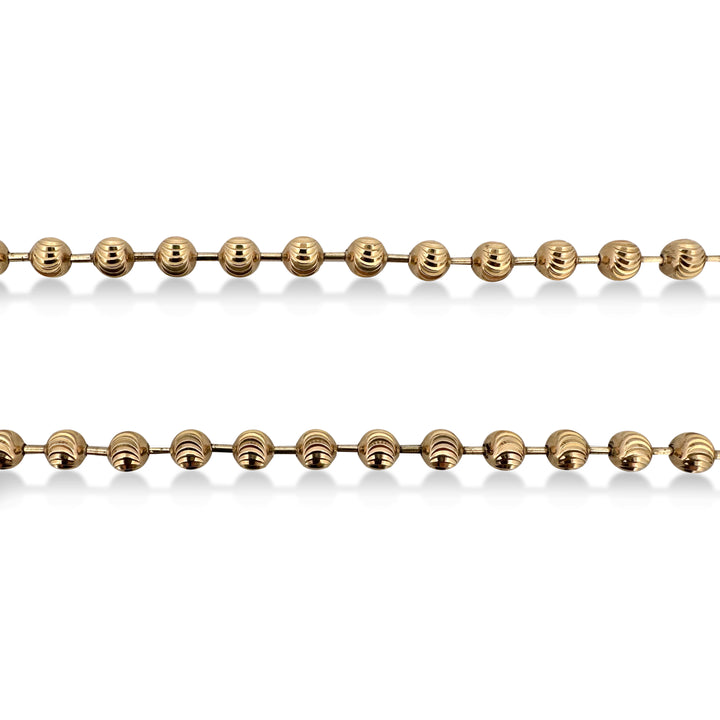 Moon-Cut Ball Chain in 10 Karat Yellow Gold Necklace