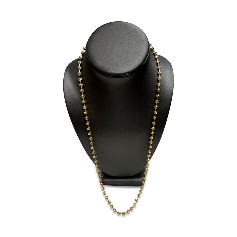 Moon-Cut Ball Chain in 10 Karat Yellow Gold Necklace