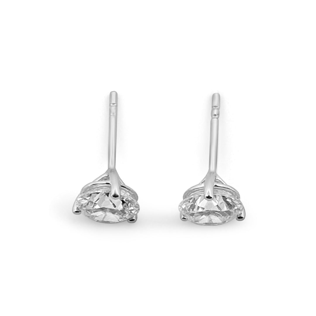 3.06ctw Round Brilliant Lab Grown Diamond Stud Earrings in 14k White Gold-above