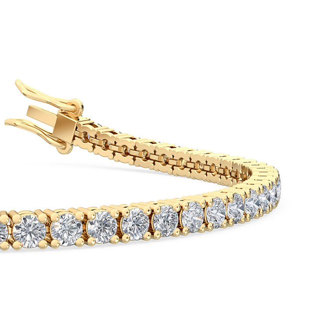 5ctw Round Brilliant Cut Lab-Grown Diamond Tennis Bracelet in 14k Yellow Gold
