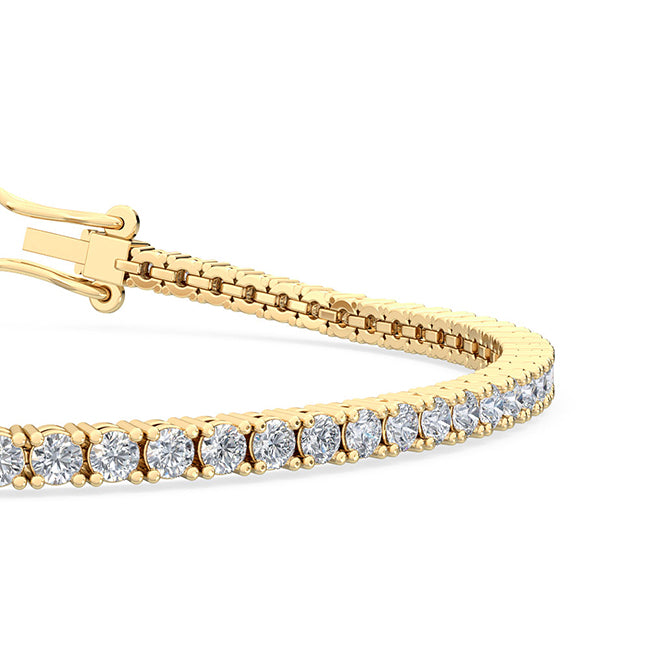 3.01ctw Round Brilliant Cut Lab-Grown Diamond Tennis Bracelet in 14k Yellow Gold