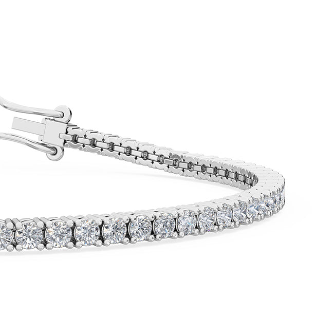 3.01ctw Round Brilliant Cut Lab-Grown Diamond Tennis Bracelet in 14k White Gold