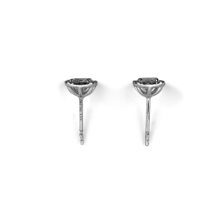 1.60ctw Emerald Cut with Halo Lab-Grown Diamond Stud Earrings in 14k Gold