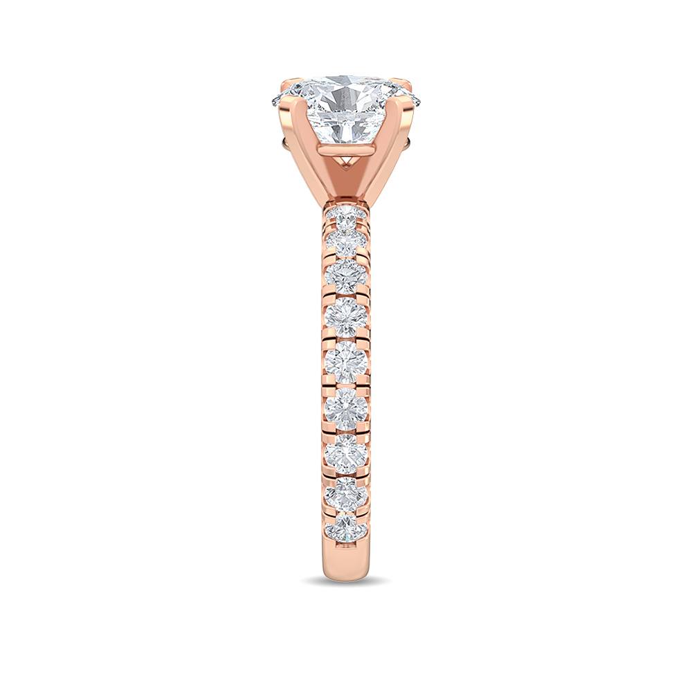 1.76ctw Oval with Round Brilliant Lab-Grown Diamond Engagement Ring in 14k Rose Gold