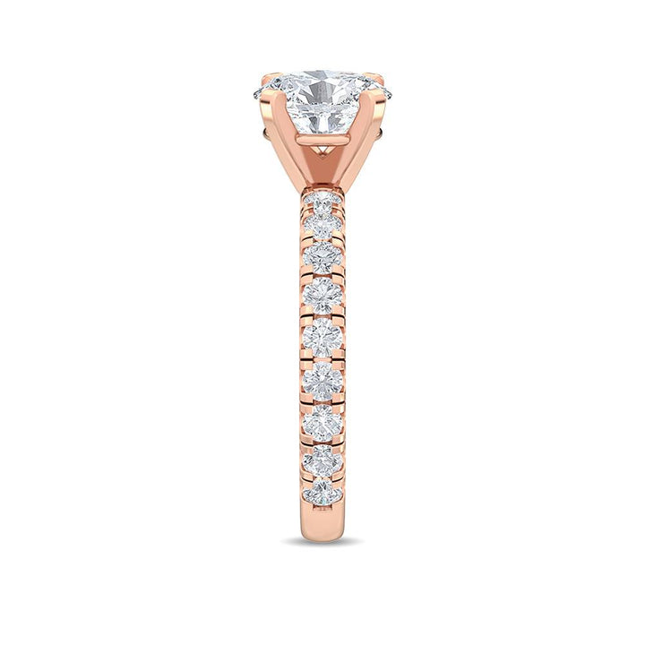 1.76ctw Oval with Round Brilliant Lab-Grown Diamond Engagement Ring in 14k Rose Gold