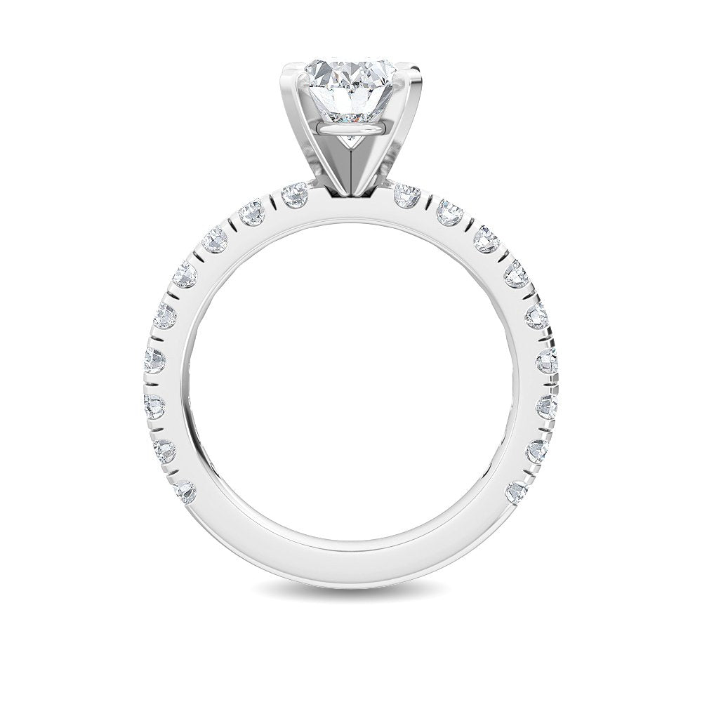 1.76ctw Oval with Round Brilliant Lab-Grown Diamond Engagement Ring in 14k White Gold