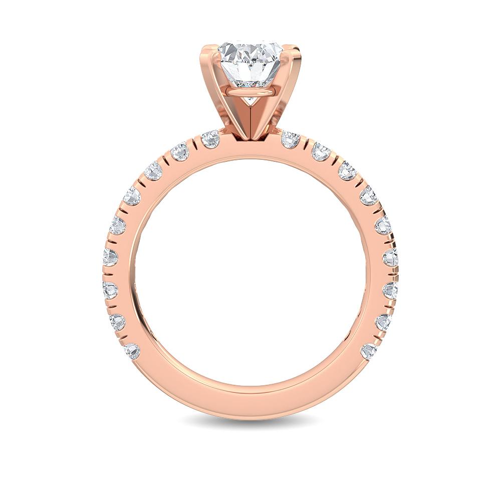 1.76ctw Oval with Round Brilliant Lab-Grown Diamond Engagement Ring in 14k Rose Gold