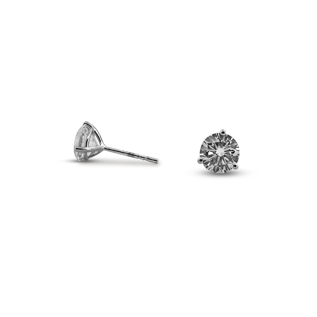 3ctw Round Brilliant Lab-Grown Diamond Stud Earrings in 14 Karat White Gold