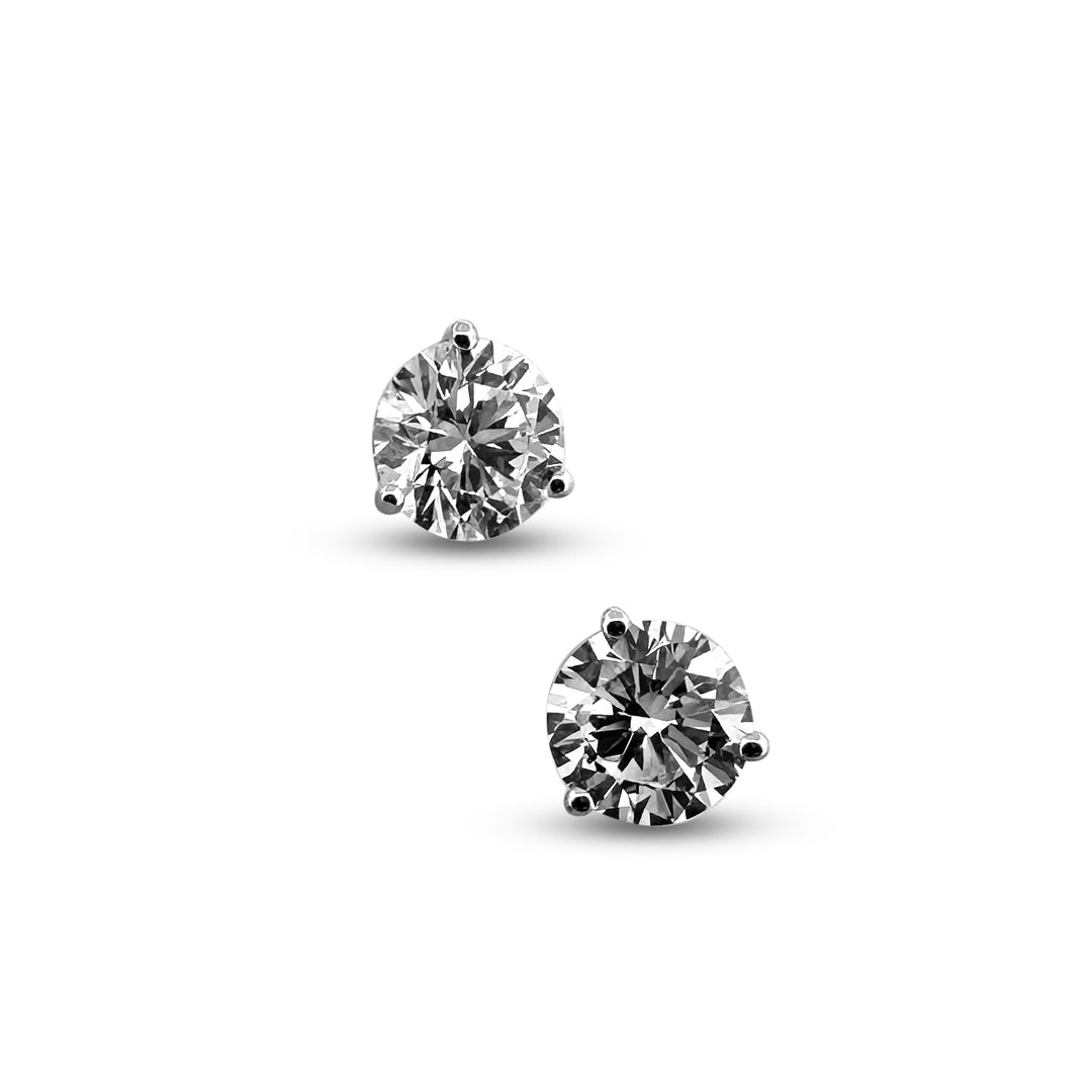 3ctw Round Brilliant Lab-Grown Diamond Stud Earrings in 14 Karat White Gold