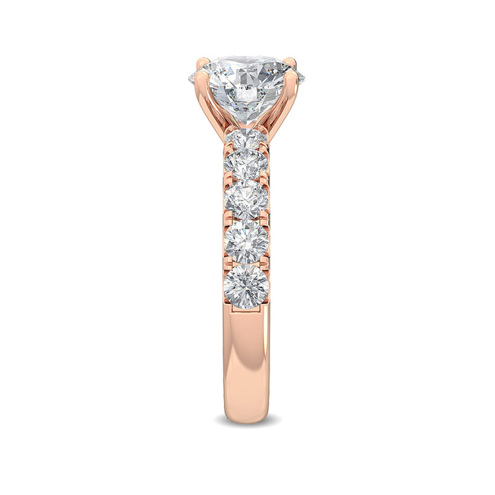 2.87ctw Round Brilliant Lab-Grown Diamond Engagement Ring in 14k Rose Gold