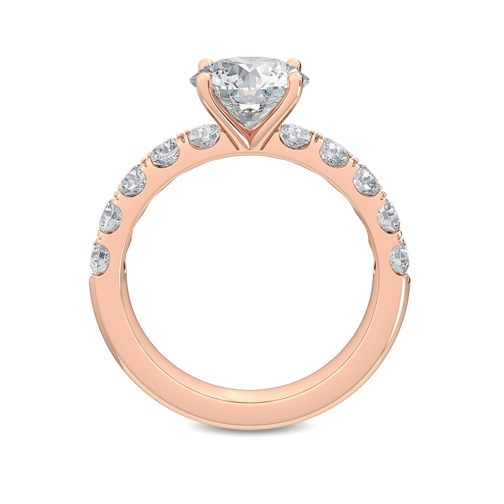 2.87ctw Round Brilliant Lab-Grown Diamond Engagement Ring in 14k Rose Gold