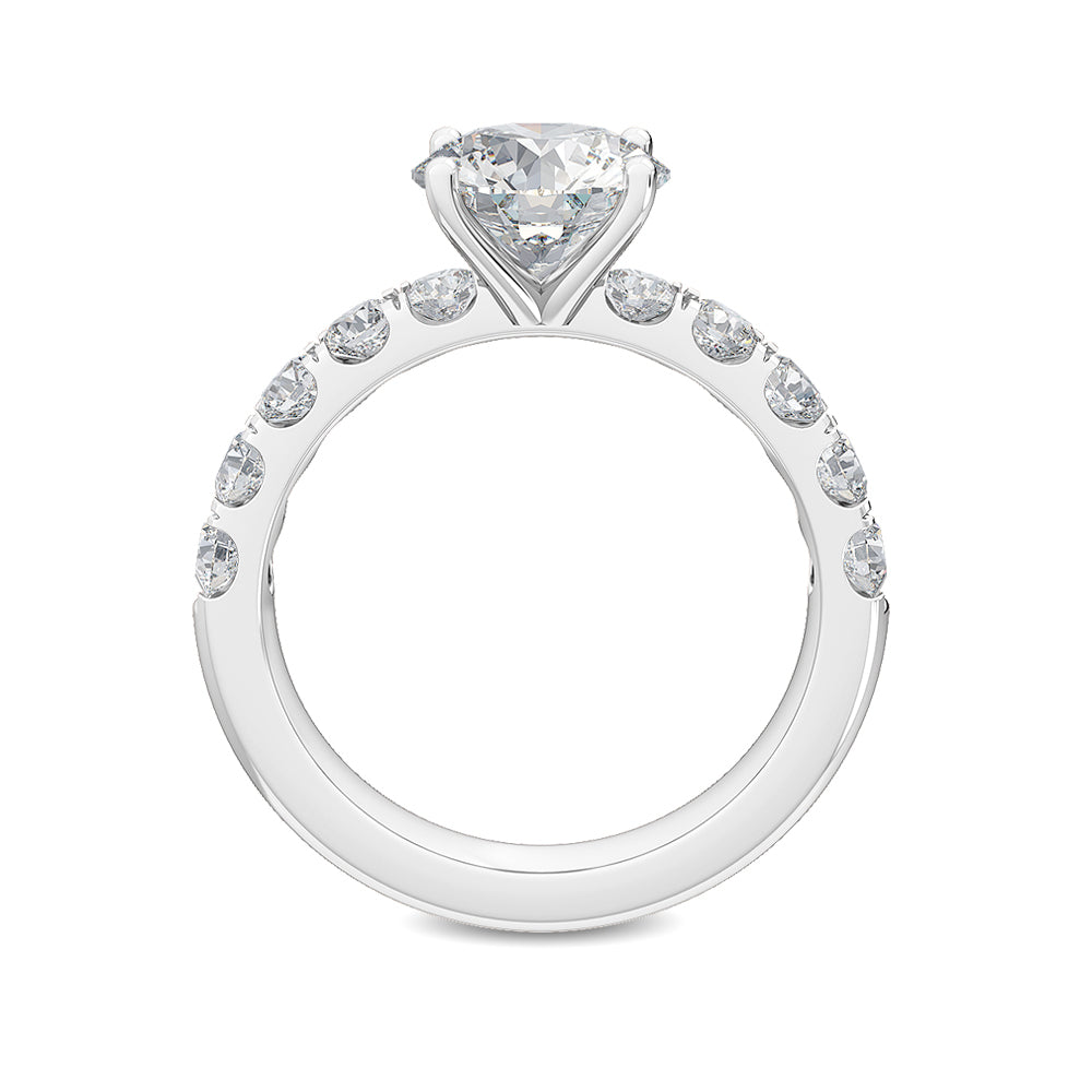 2.87ctw Round Brilliant Lab-Grown Diamond Engagement Ring in 14k White Gold