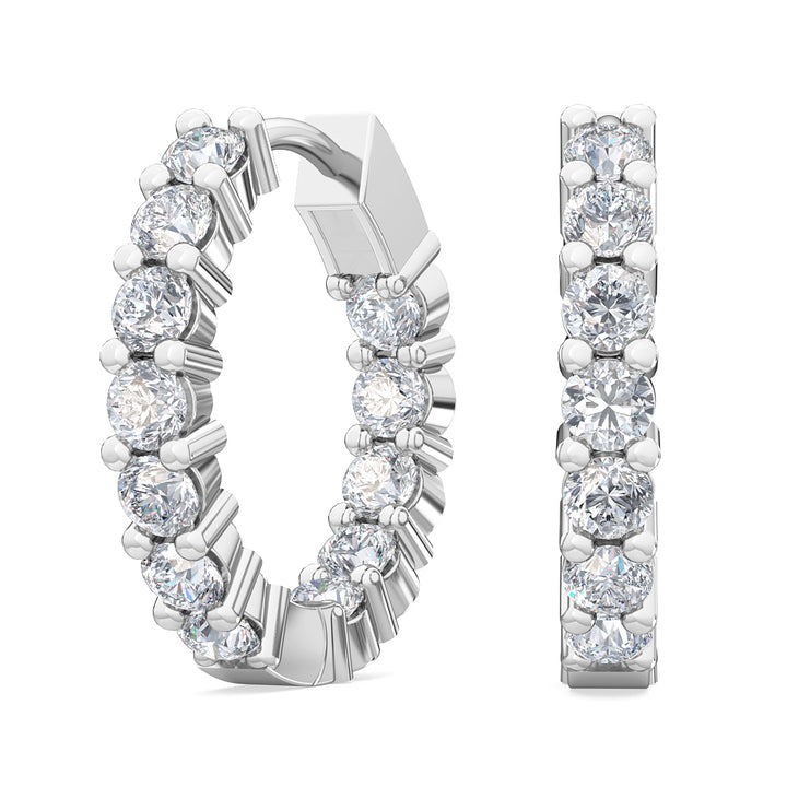 0.92ctw Lab-Grown Diamond Inside-Out Huggy Hoop Earrings in 14kt White Gold