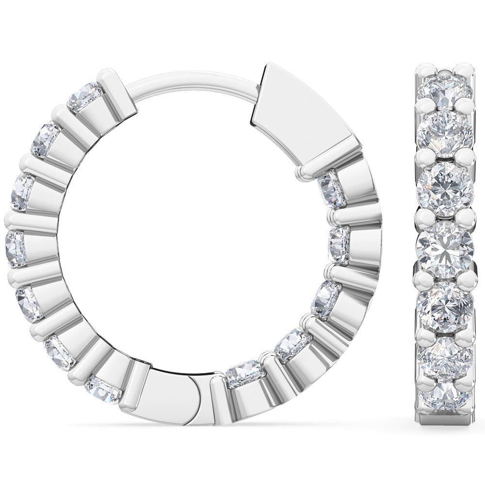 0.92ctw Lab-Grown Diamond Inside-Out Huggy Hoop Earrings in 14kt White Gold
