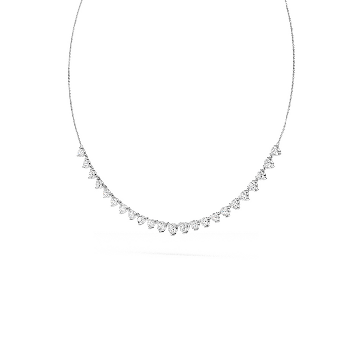 3.89ctw Round Brilliant Lab-Grown Diamond Necklace in 14k White Gold