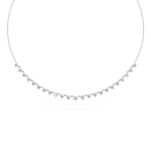 3.89ctw Round Brilliant Lab-Grown Diamond Necklace in 14k White Gold