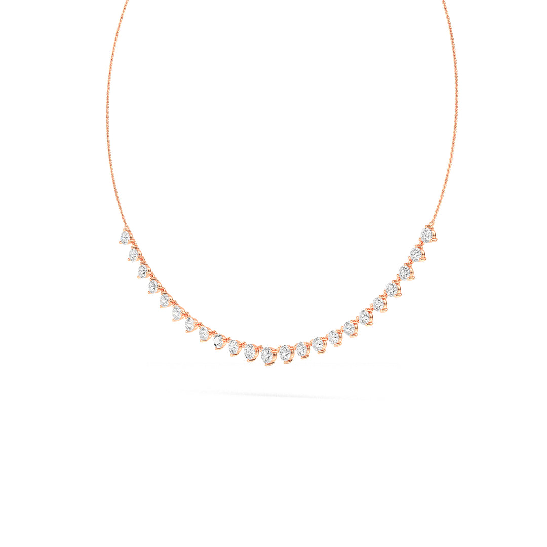 3.89ctw Round Brilliant Lab-Grown Diamond Necklace in 14k Rose Gold