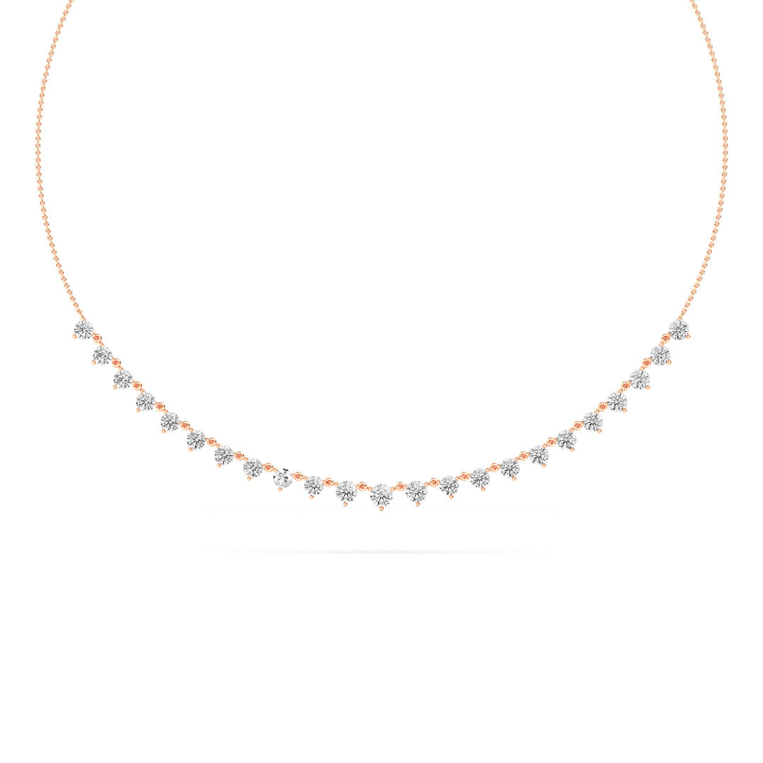 3.89ctw Round Brilliant Lab-Grown Diamond Necklace in 14k Rose Gold