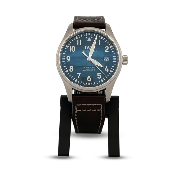 IWC 40mm Mark XVIII "Le Petit Prince" 2019 Blue Dial Leather Strap Watch with Box and Papers