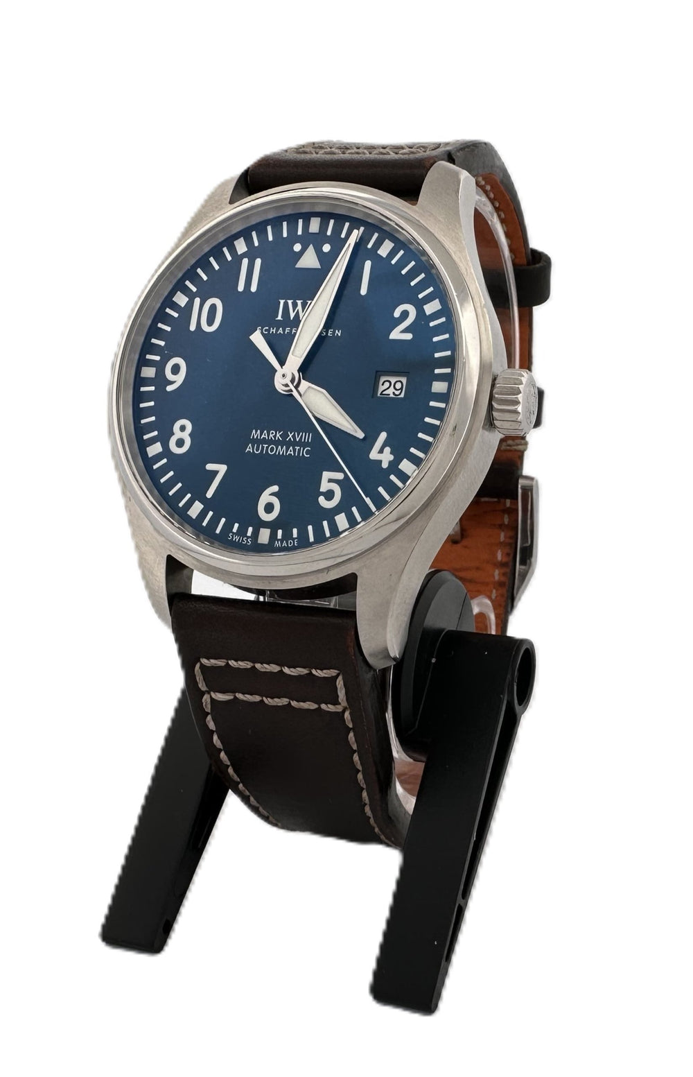 IWC 40mm Mark XVIII "Le Petit Prince" 2019 Blue Dial Leather Strap Watch with Box and Papers